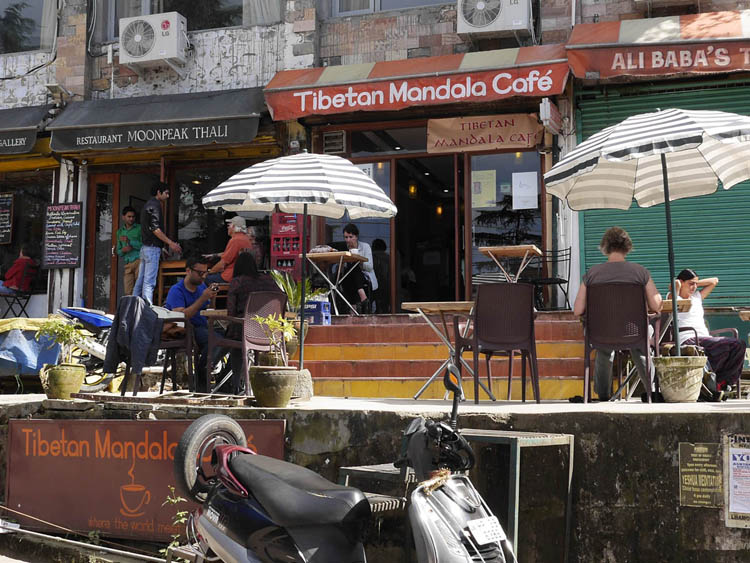 Cafes on Temple Road, McLeod Ganj, Dharamsala, India