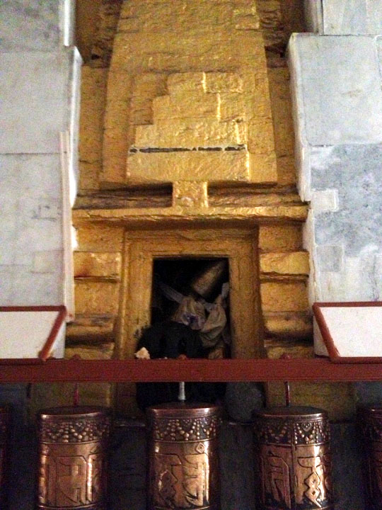 Gilded architectural detail that looks Hindu-influenced, Phakpa Temple, Triloknath
