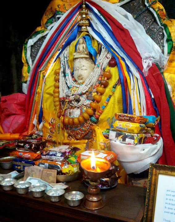 White marble statue of Avalokiteshvara, Phakpa Temple, Triloknath, Lahaul