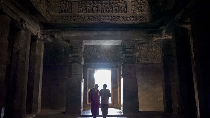 Back wall of Ellora Cave 10, India