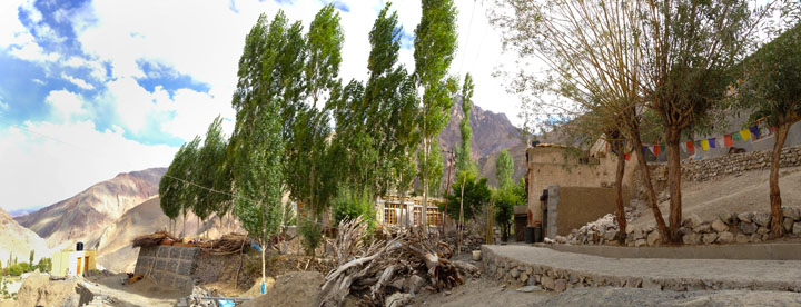 Beginning of Mangyu Monastery village, Ladakh, India