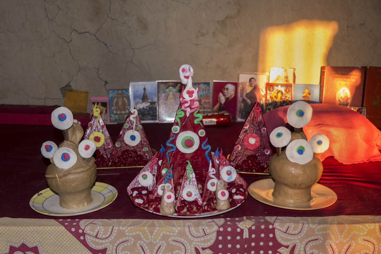 Chod ritual objects made out of flour and water