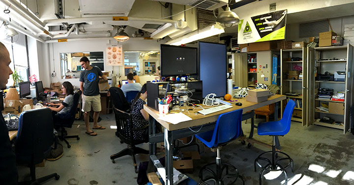 Eva Lee Art-a-Hack OpenBCI head scan at lab