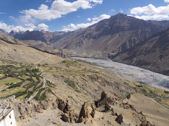 View of Spiti Valley from rooftop of Lha O-pa Gompa, Dhangkar Monastery