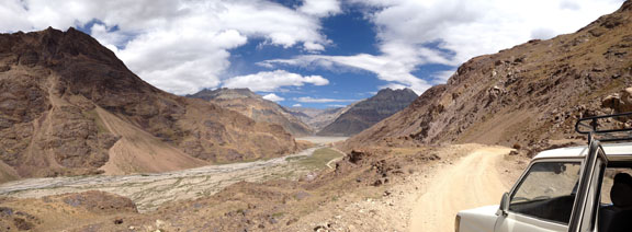 En route to Kaza, Spiti, a high altitude desert landscape