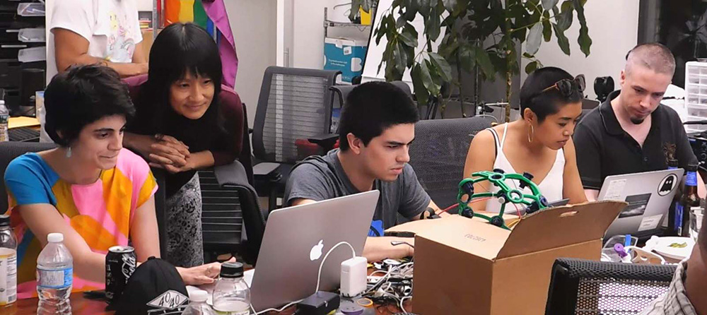 Art-a-Hack 2016 Eva Lee Dual Brains OpenBCI Team