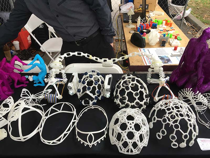 Aaron Trocola displays his wearable 3D designs at World Maker Fair NYC