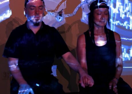 Artist Eva Lee Dual Brains EEG performance