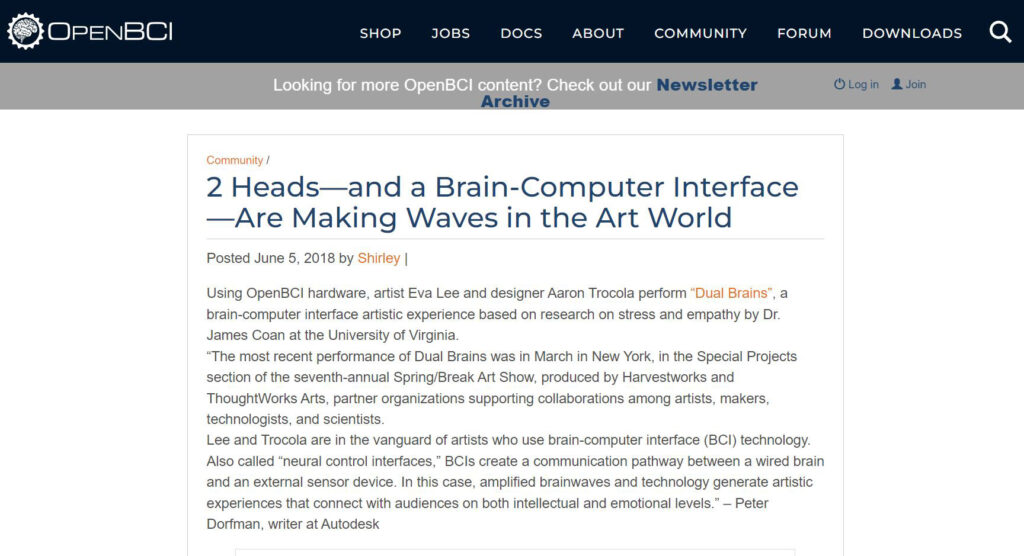 OpenBCI and Dual Brains Eva Lee EEG performance