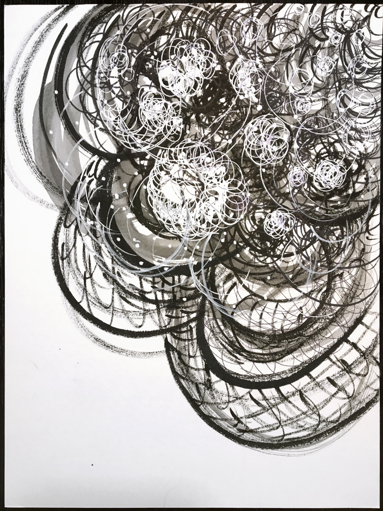 Artist Eva Lee Brush & Ink drawing