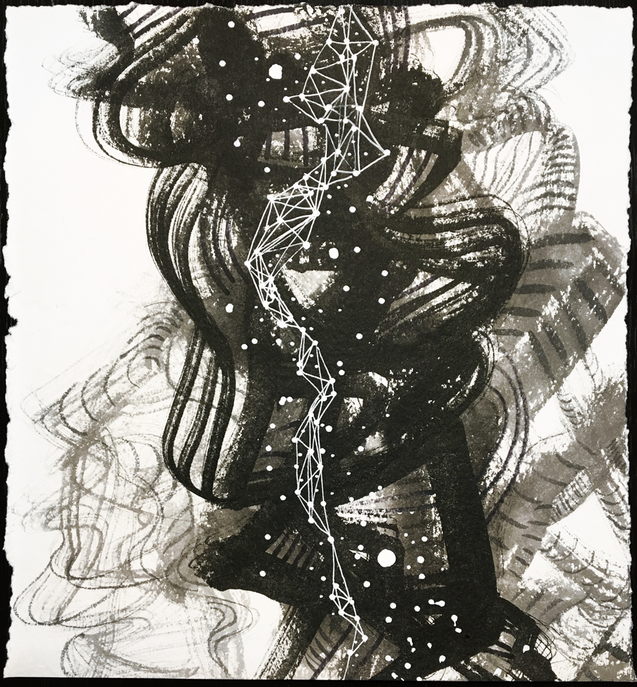 Artist Eva Lee Brush & Ink drawing