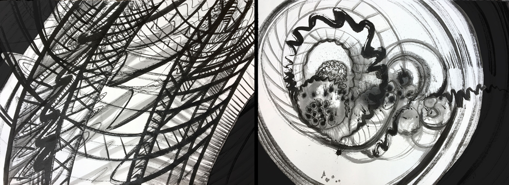 Artist Eva Lee Brush & Ink drawing